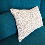 Coussin Lin et coton crochet