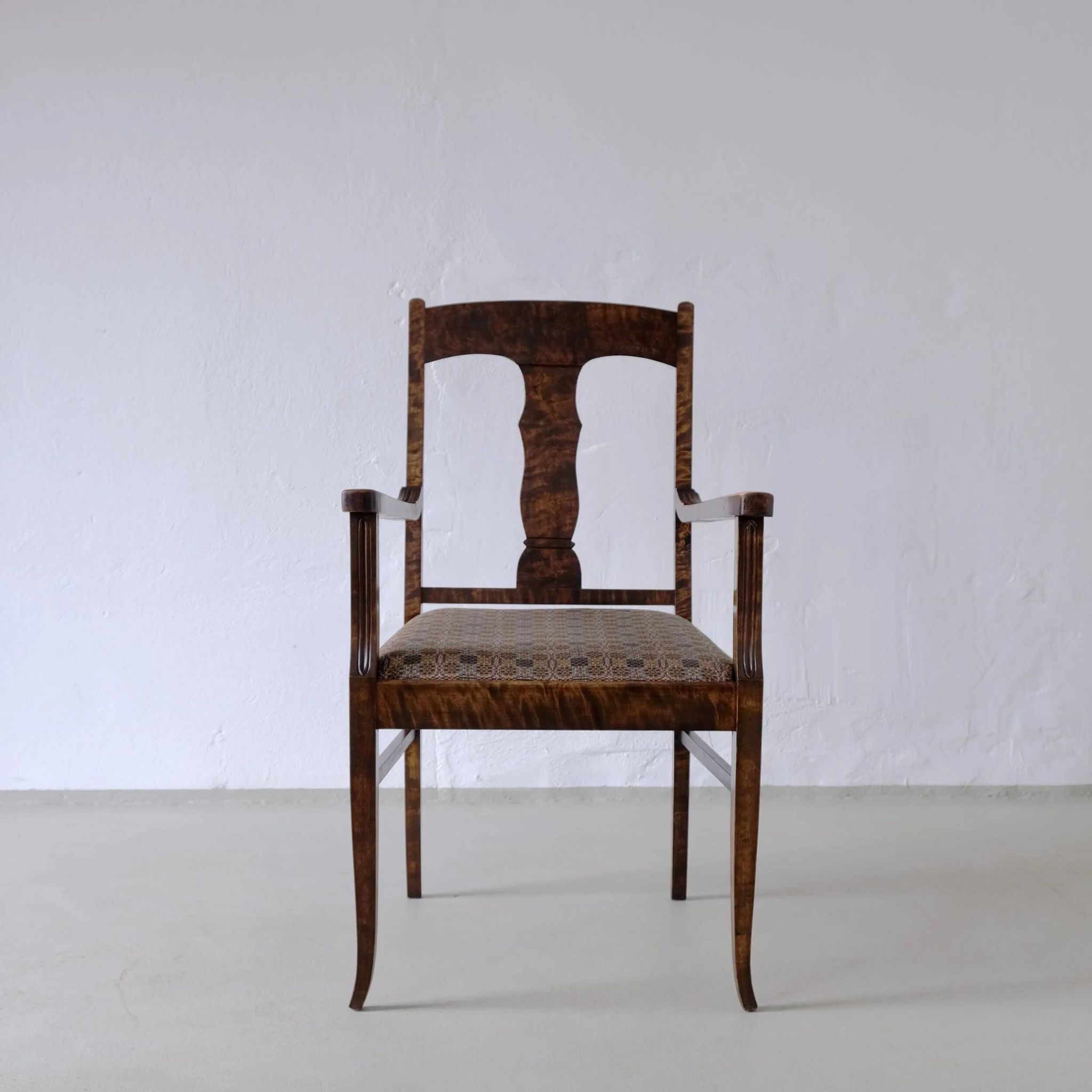 Biedermeier satin birch armchairs | Sweden | set of 2