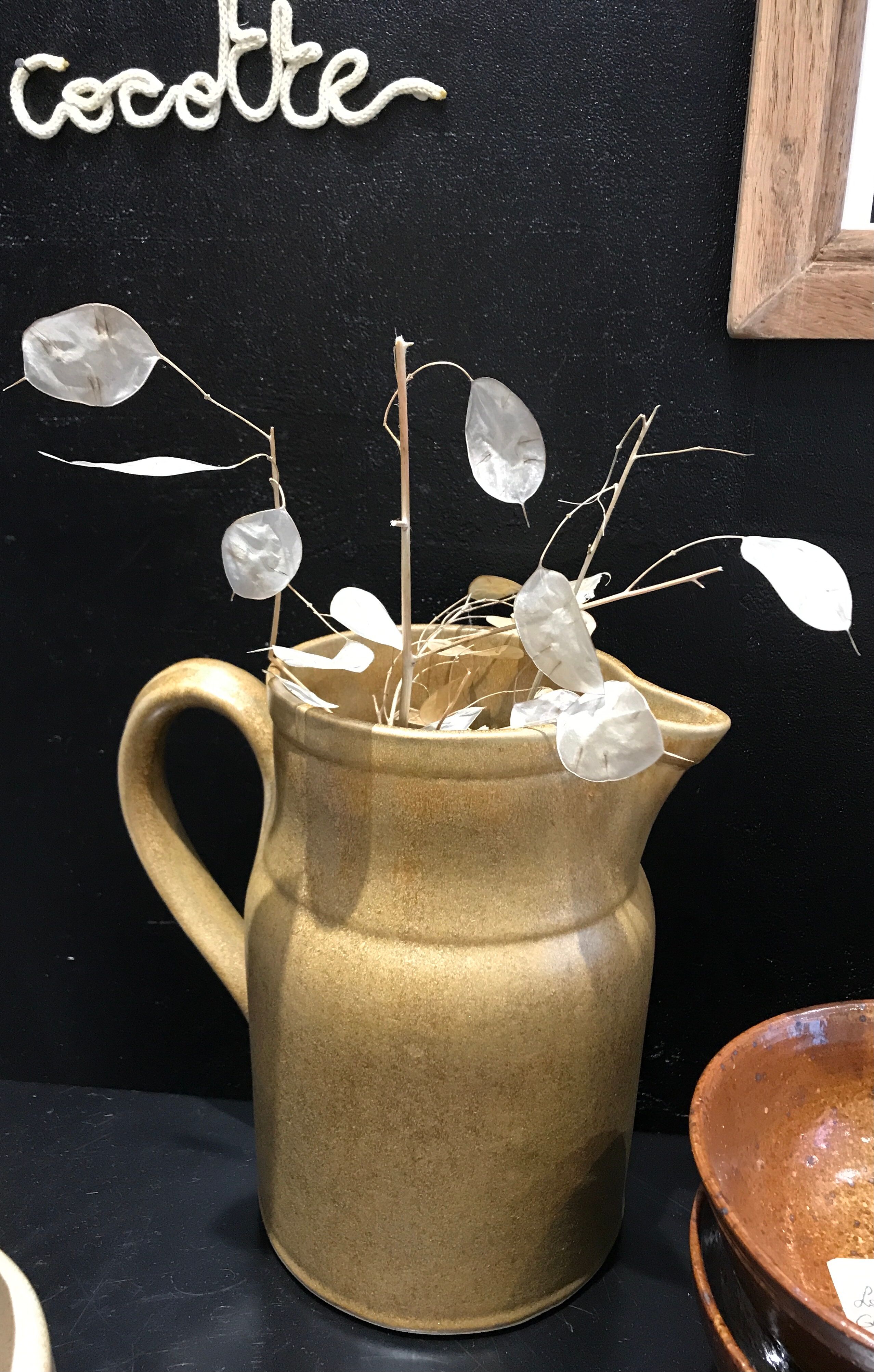 Vintage XL stoneware pitcher Manufacture Digoin