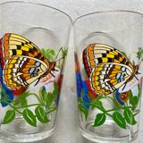 Vintage butterfly glass duo