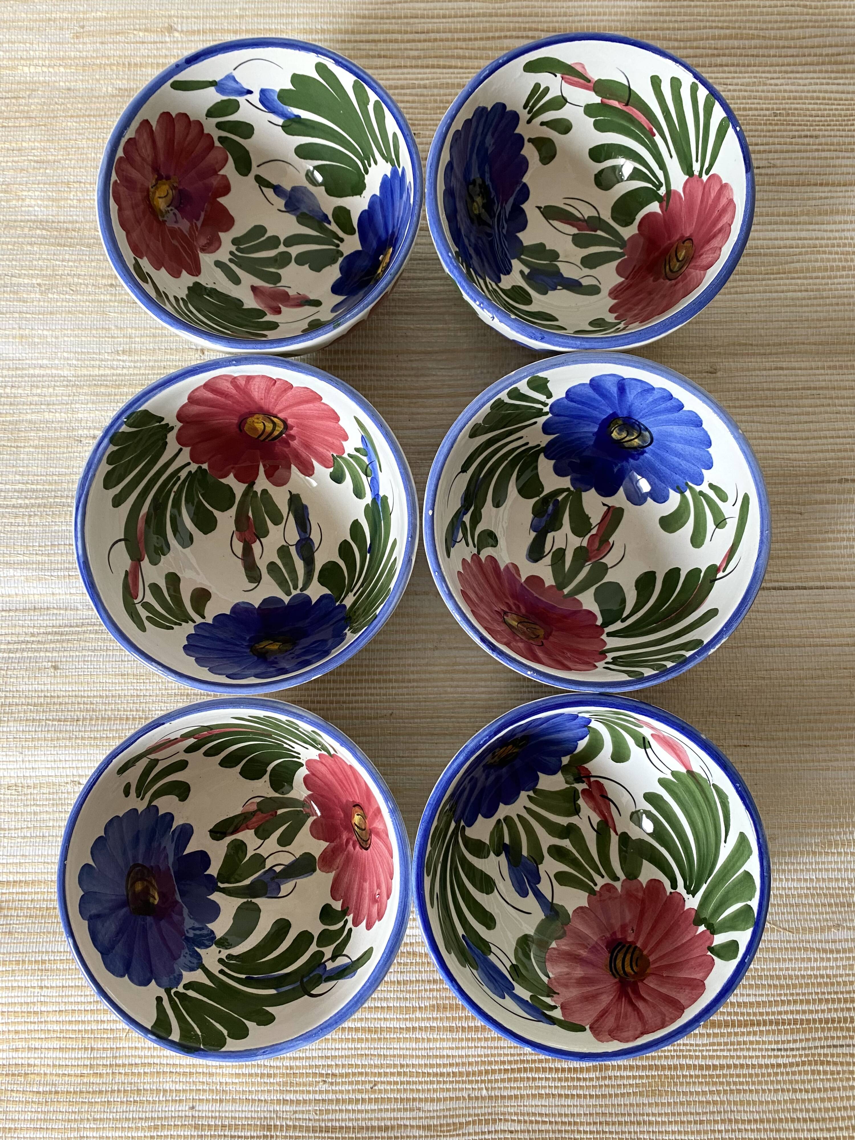 Floral ceramic bowls