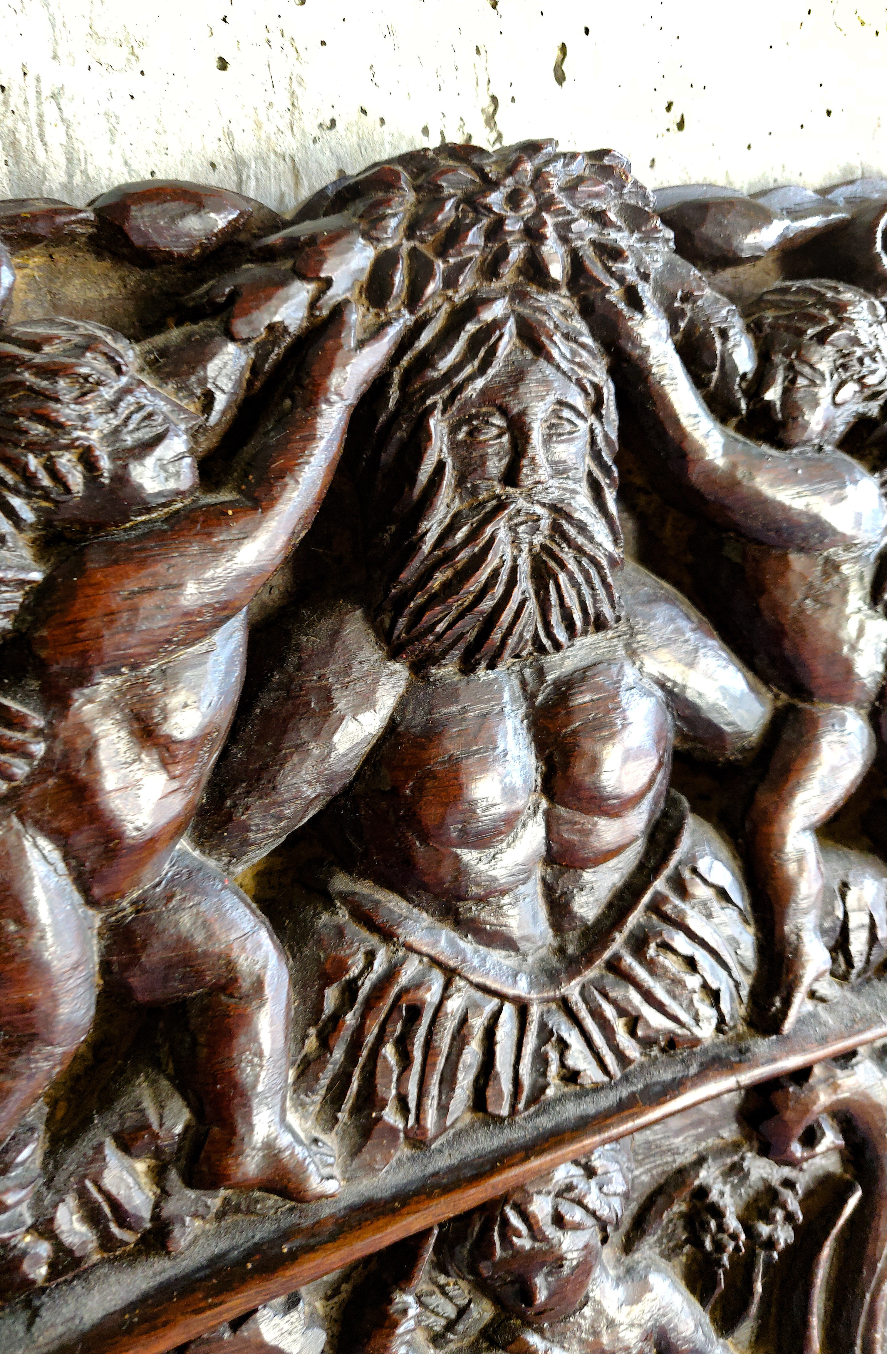 Spanish Renaissance mirror oak XIXth 137cm