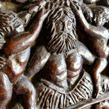 Spanish Renaissance mirror oak XIXth 137cm