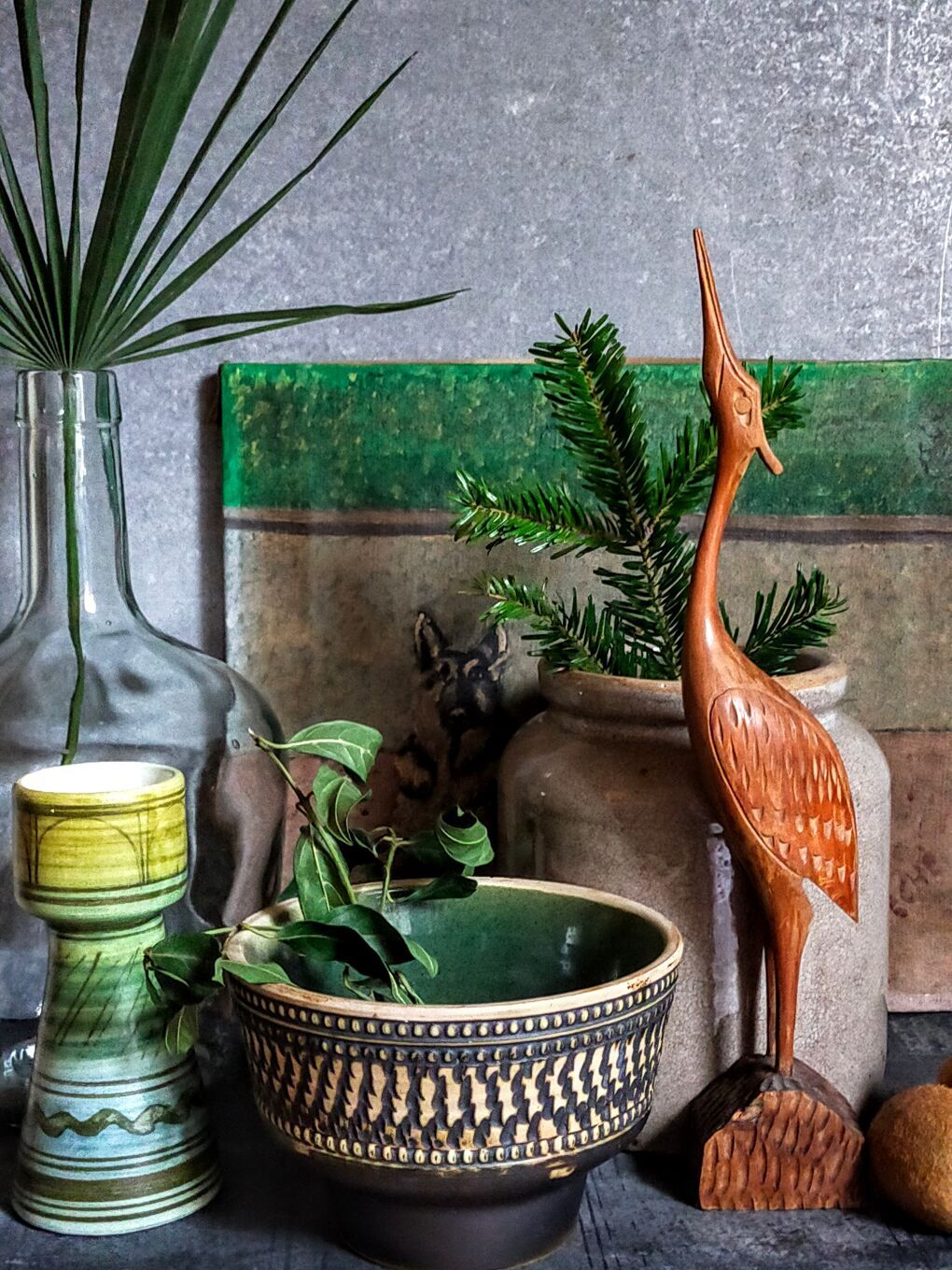 Ceramic pot cover with vintage scarifications 50s