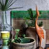 Ceramic pot cover with vintage scarifications 50s