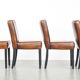 Luxury set of 4 comfortable dining chairs made of sheepskin leather