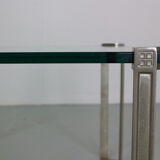 Peter Ghyczy for Ghyzcy Square Glass Coffee Table, 1970's Hollywood Regency