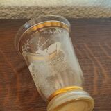 Screen-printed vase decorated with doe and deer 40s