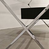 Chrome desk, glass and wood by Franco Albini for Knoll International.