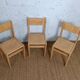 3 brutalist children's chairs from the 1980s in ash.