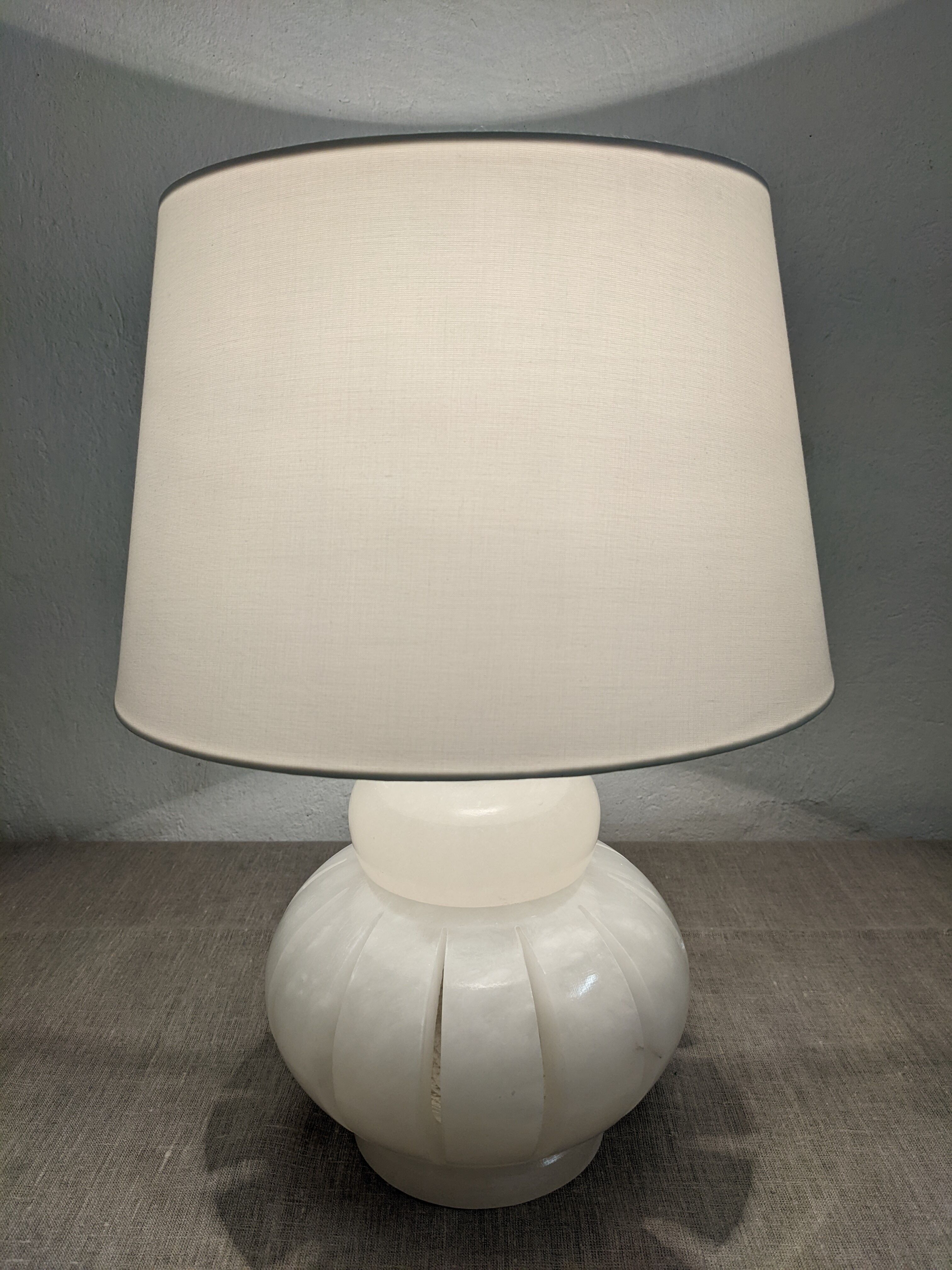 Alabaster ball lamp from the 60s/70s