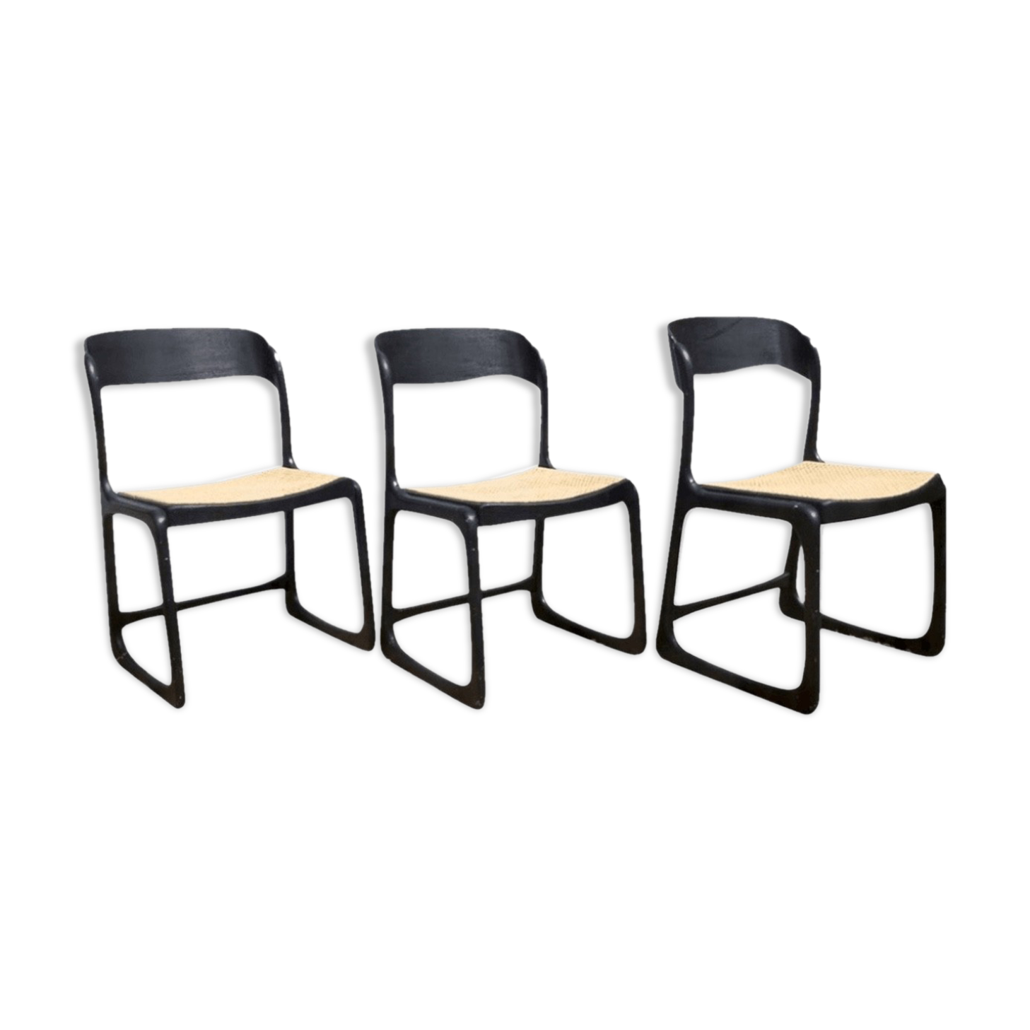 Baumann sled with caning chairs