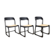 Chaises Baumann traîneau avec cannage