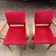 Art Deco bridge chairs in fabric from the 1950s and vintage.