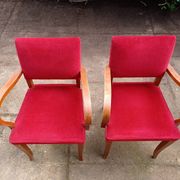 Bridge chairs in Art Deco fabric from the 1950s and vintage.