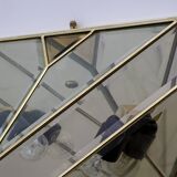 Mid-Century Modern Italian Brass and Frosted Glass Ceiling Lights, '70