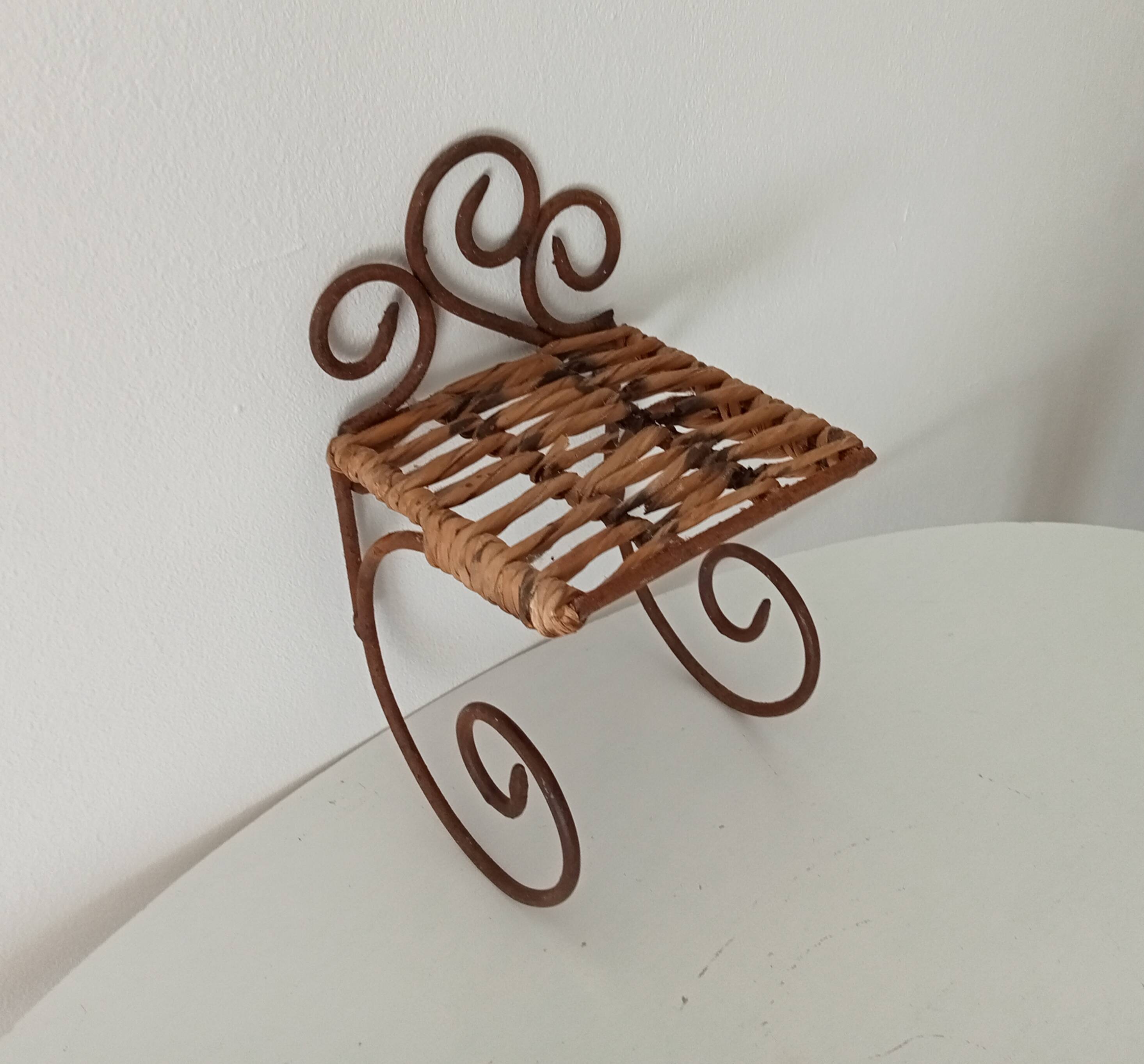 Antique wrought iron wall shelf