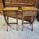 Small pair of light wood bedside bags