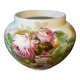 Large Verbanum Stone Laveno cache-pot, floral decoration "Roses" in earthenware ceramic, ca 1900