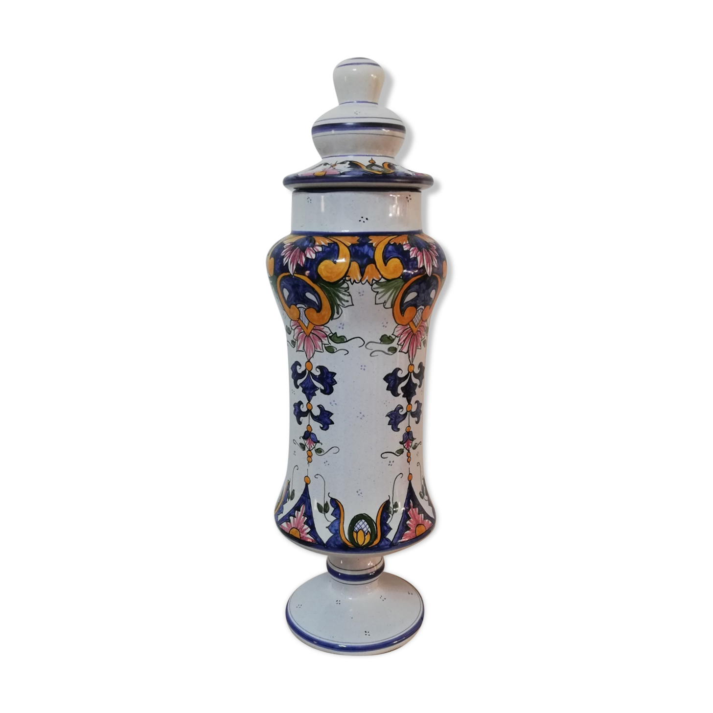 Pharmacy or apothecary pot in earthenware Vieux Rouen