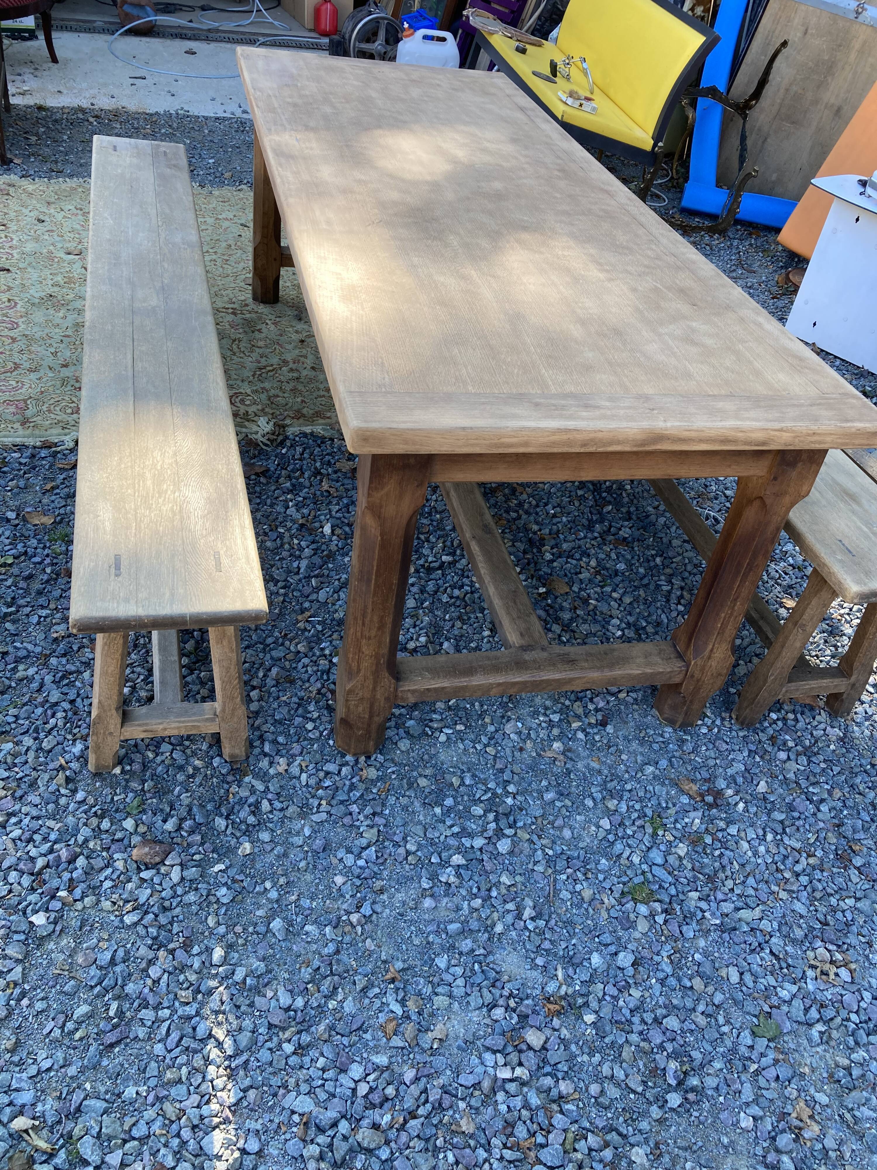 Farm table with benches