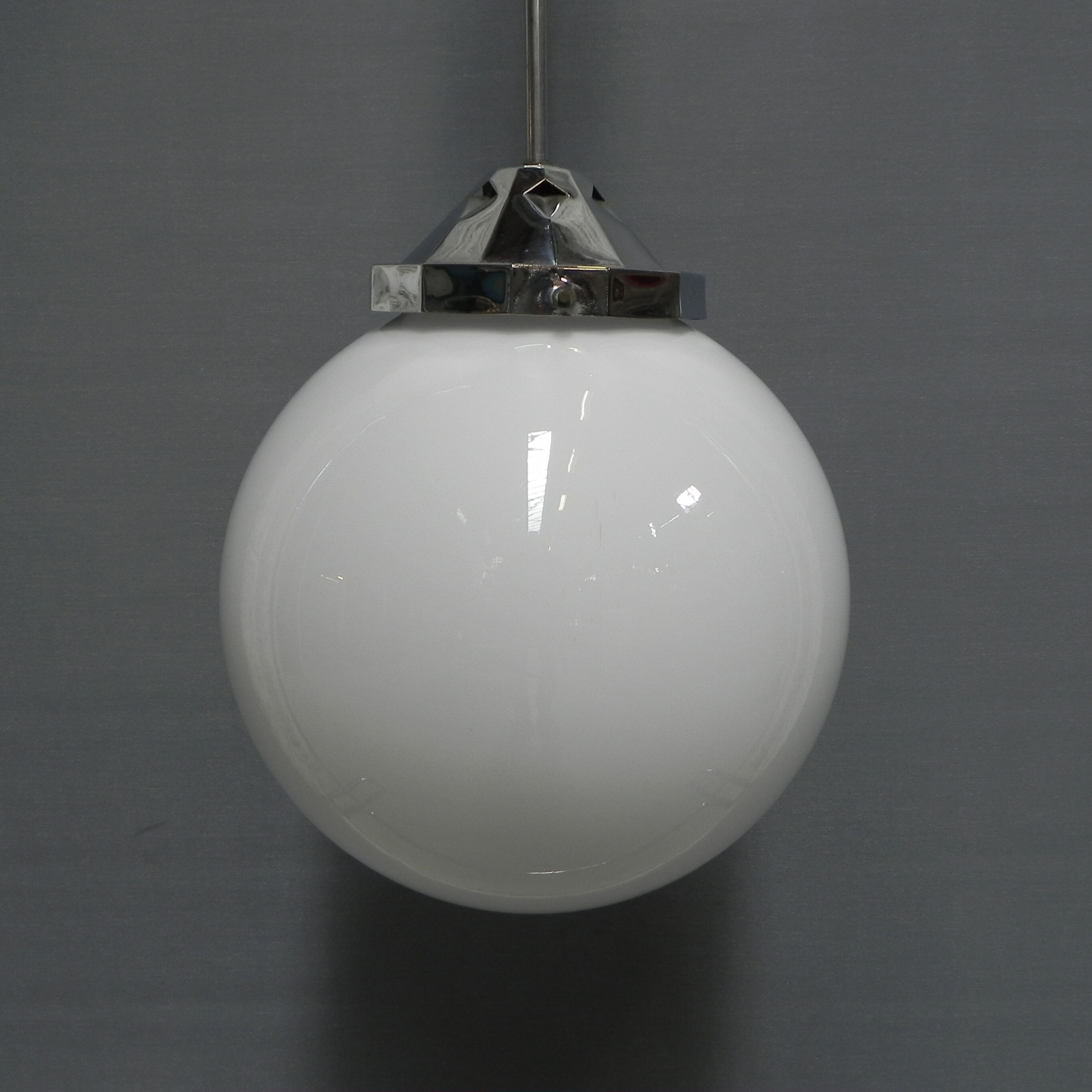 Art Deco hanging lamp with glass globe