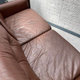 Scandinavian bench in chocolate leather