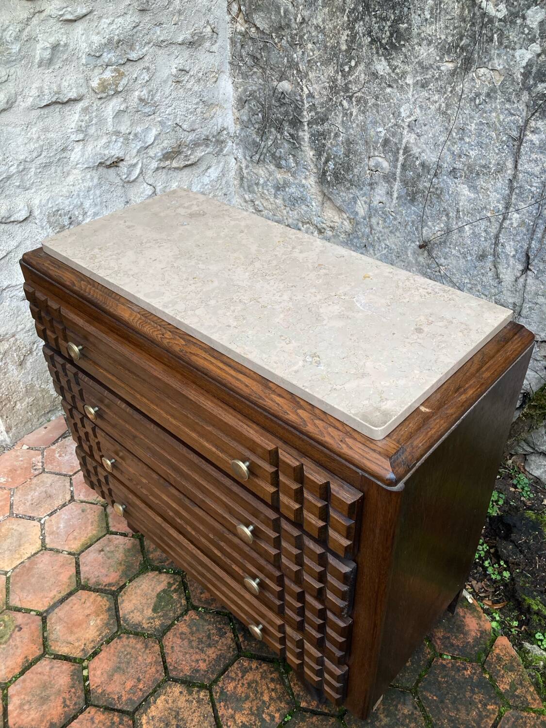Vintage chest of drawers with splayed legs