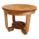 Table basse d'appoint ronde bois massif style art déco
