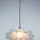 Murano Style White Ruffled Italian Hanging Glass Lamp From The 1970s