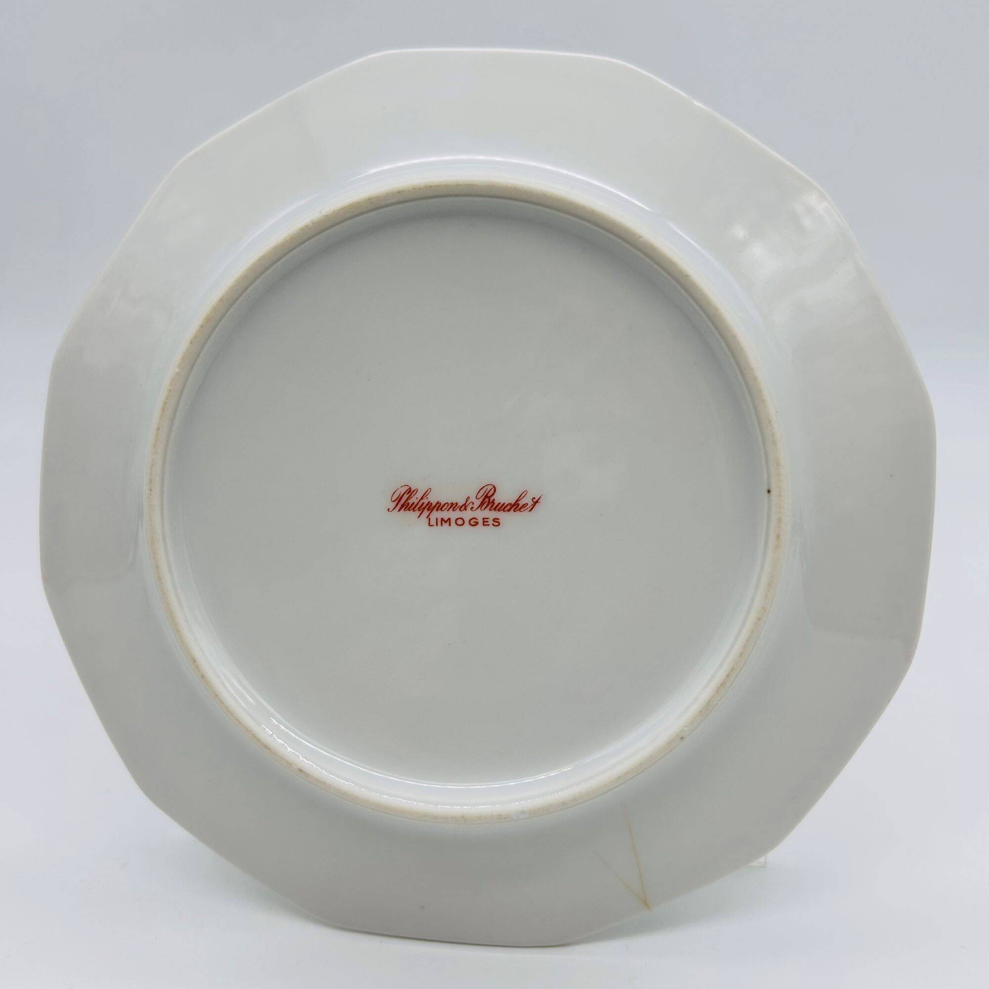 6 dessert plates and the serving dish, Philippon & Bruchet.