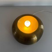Flush-mounted disc-shaped brass fixture from the mid-century, 1960, Italy.