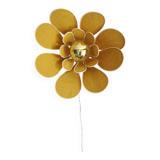 Flower wall light made of rattan and saffron linen petals