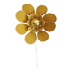 Applique murale fleur composée de pétales en rotin et lin safran