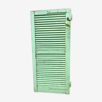 Ancienne persienne bois couleur vert mint