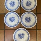 Set of 5 flat ironstone plates stamped Laveno