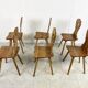 Vintage oak brutalist chairs, 1960s