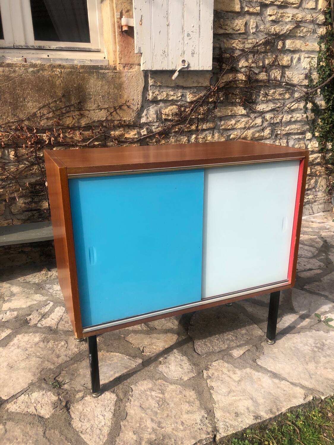 Sideboard with sliding glass doors