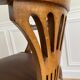 Vintage office chair in wood and brown studded leather late nineteenth