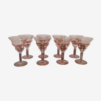 8 verres digestif art déco