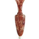Rococo Revival Opaline Glass Vase by Stelvia, Hand-Blown, Italy, 1950s