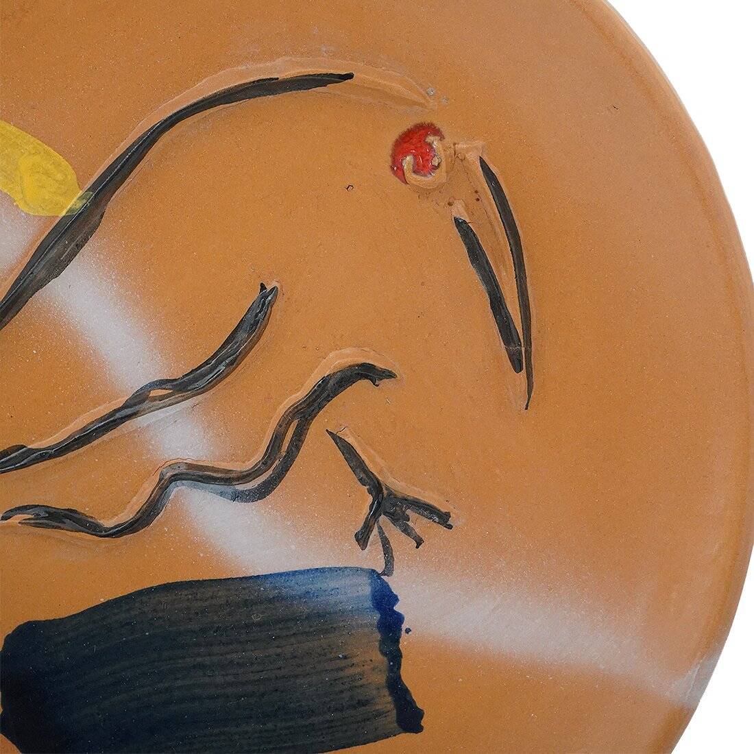 Kiwi Landscape Plate in Ceramic by Sergio Dangelo for Mazzotti Albisola, 1980s