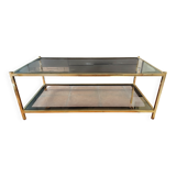 Table basse en verre et laiton doré