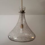 Designer drop pendant in blown and bubbled glass, Capital Lighting