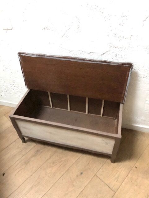 Painted wooden box bench