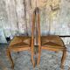 Pair of Antique Art Nouveau Chairs with Wooden Frame + Woven Straw Seat Vintage
