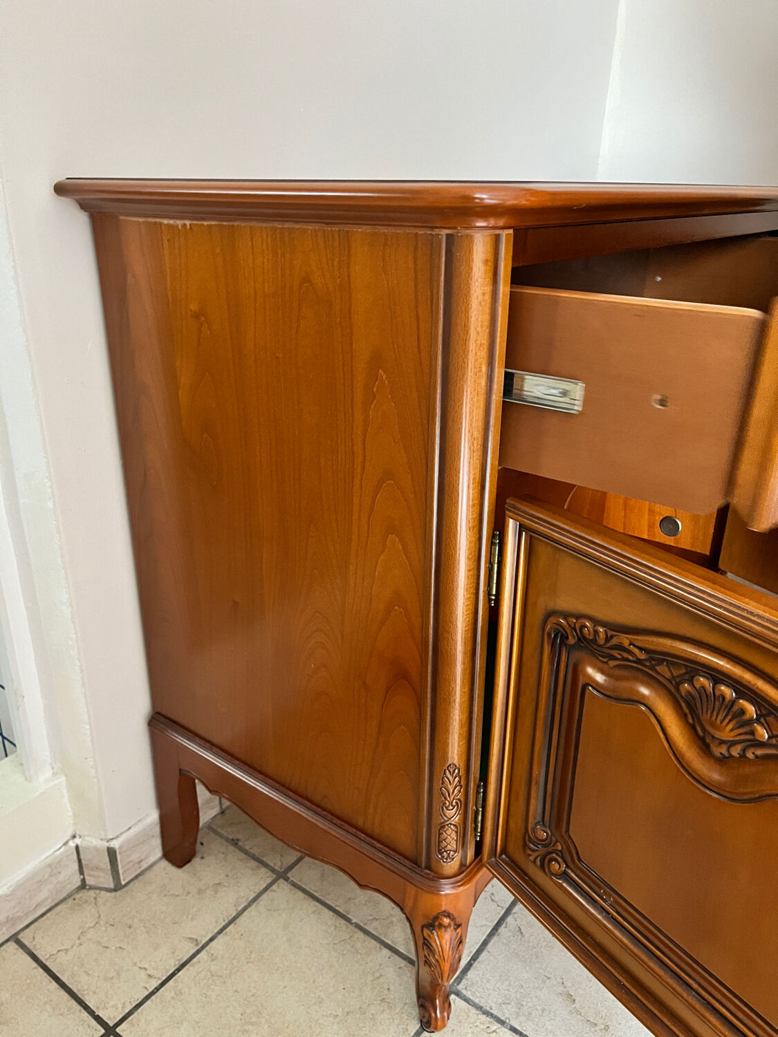 Cherry wood TV stand