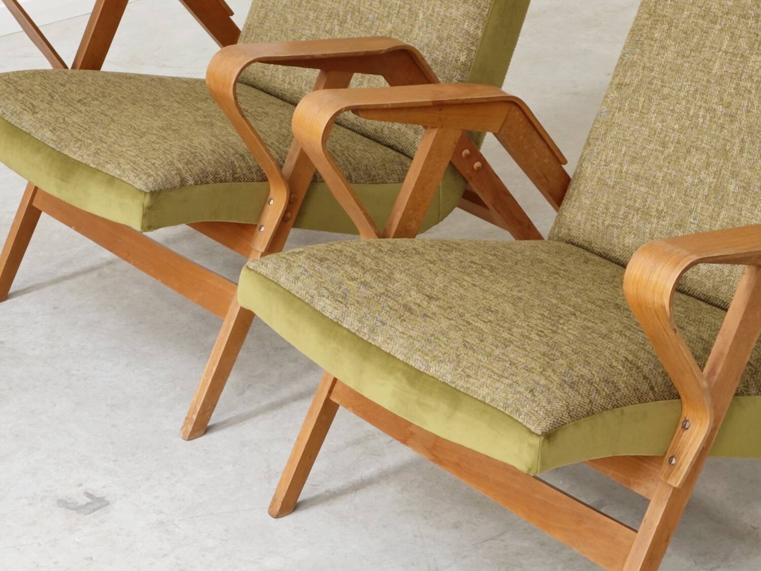 Pair of armchairs restored by Frantisek Jirak for Tatra Nabytok 1960