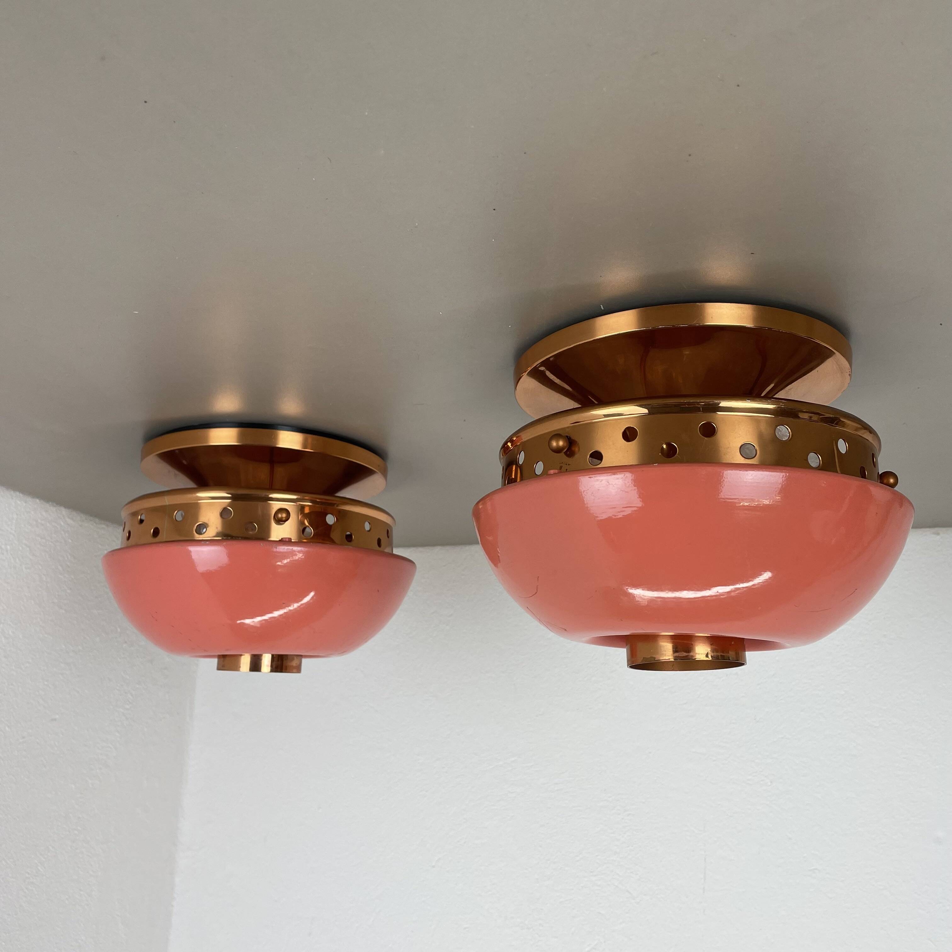 set of 2 unique PINK spot STILNOVO Style Ceiling Light Flushmount, Italy