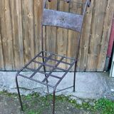 Series of 8 wrought iron garden chairs